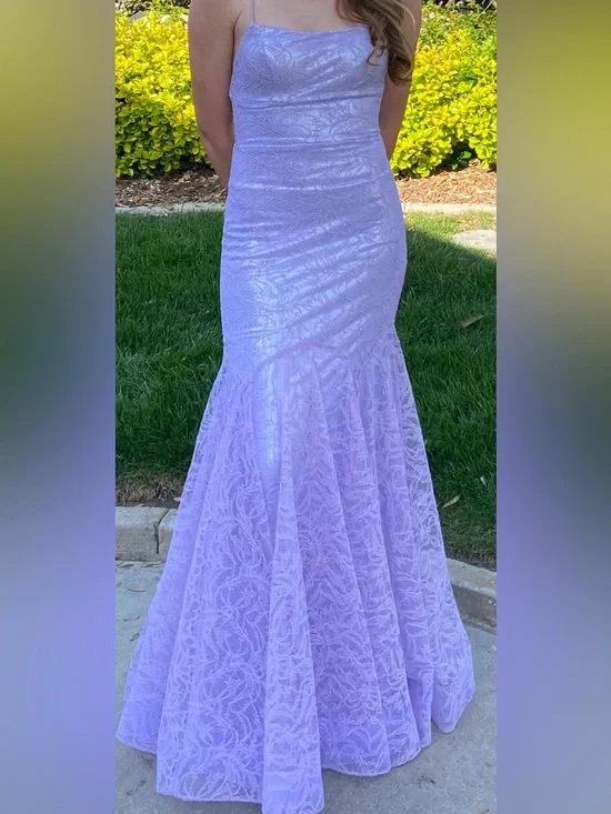 Camilla Lavender Lace Mermaid Dress - Picture 3 of 13